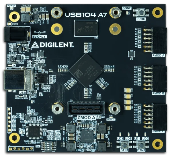 USB104 A7: Artix-7 FPGA Development Board with SYZYGY-compatible Expansion